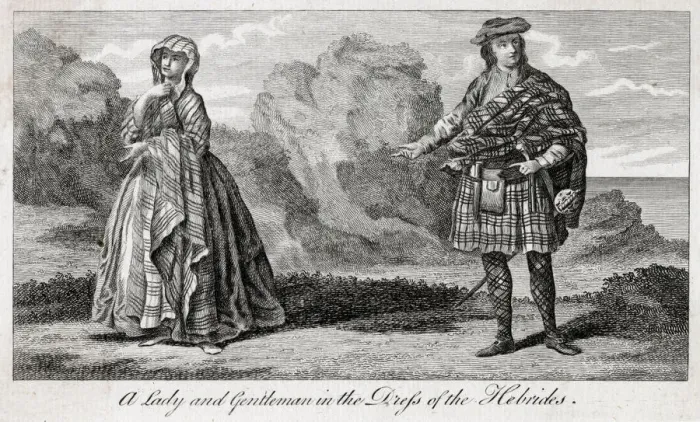 Framed Print : A lady and gentleman of the Hebrides Date: circa 1770 Framed Print : A lady and gentleman of the Hebrides Date: circa 1770