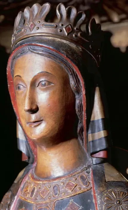 Framed Print : Our Lady of Good Help. Polychrome woodcarving. 13th century Framed Print : Our Lady of Good Help. Polychrome woodcarving. 13th century
