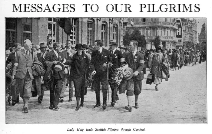 Framed Print : Lady Haig with Scottish Pilgrims in Cambrai, northern France Framed Print : Lady Haig with Scottish Pilgrims in Cambrai, northern France