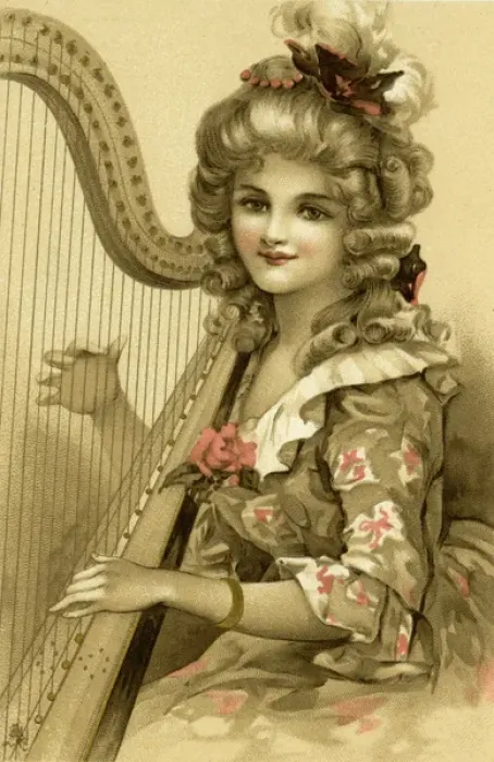 Framed Print : Lady with a harp Framed Print : Lady with a harp