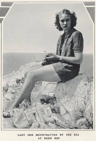 Lady Iris Mountbatten by the sea at Eden Roc