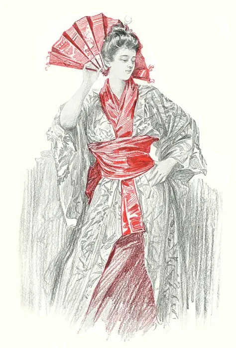 Framed Print : Lady in a Kimono Framed Print : Lady in a Kimono