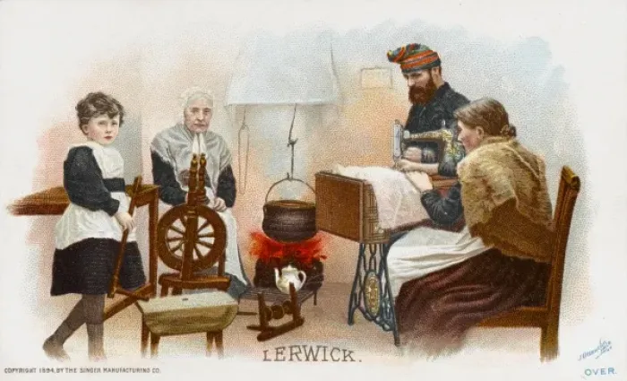 Framed Print : Lady from Lerwick using a Singer Sewing Machine Framed Print : Lady from Lerwick using a Singer Sewing Machine