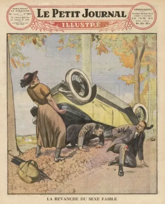 Framed Print : Lady Lifts Car 1925 Framed Print : Lady Lifts Car 1925