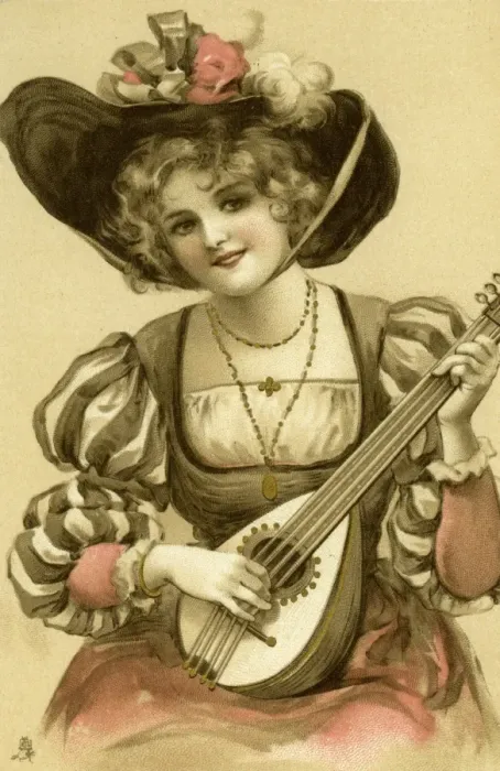Framed Print : Lady with a lute Framed Print : Lady with a lute