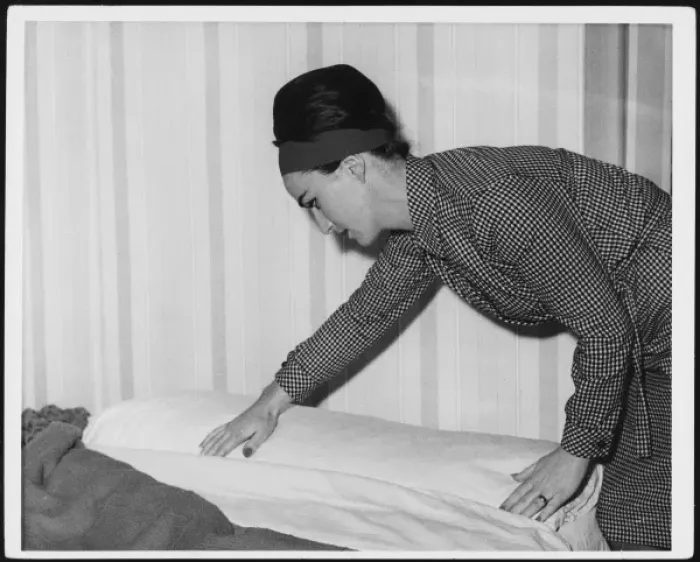 Framed Print : Lady Makes Bed Framed Print : Lady Makes Bed