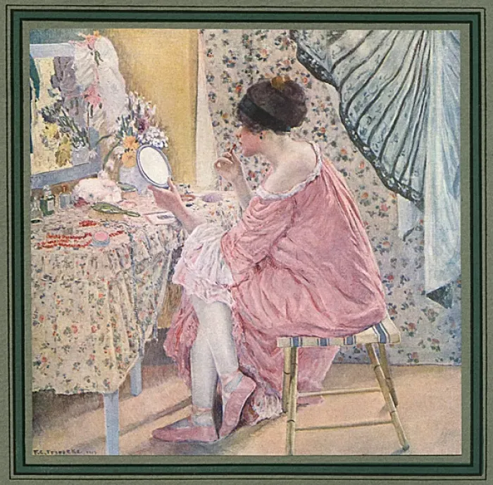 Framed Print : Lady Making up 1913 Framed Print : Lady Making up 1913
