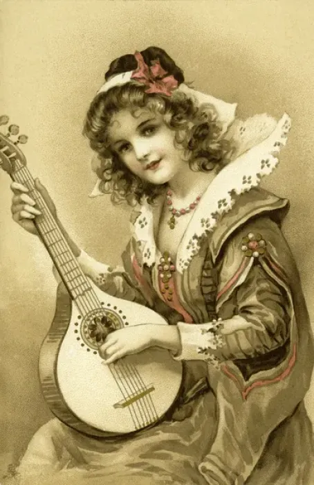 Framed Print : Lady with a mandolin Framed Print : Lady with a mandolin