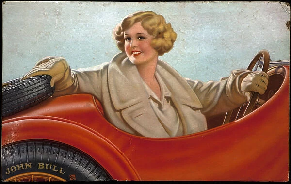 Lady Motorist at the Wheel