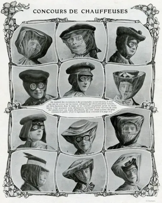Framed Print : Lady motorists headwear 1906 Framed Print : Lady motorists headwear 1906