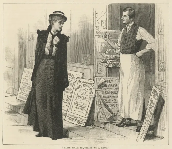 Framed Print : Lady Outside Newsagent s Framed Print : Lady Outside Newsagent s