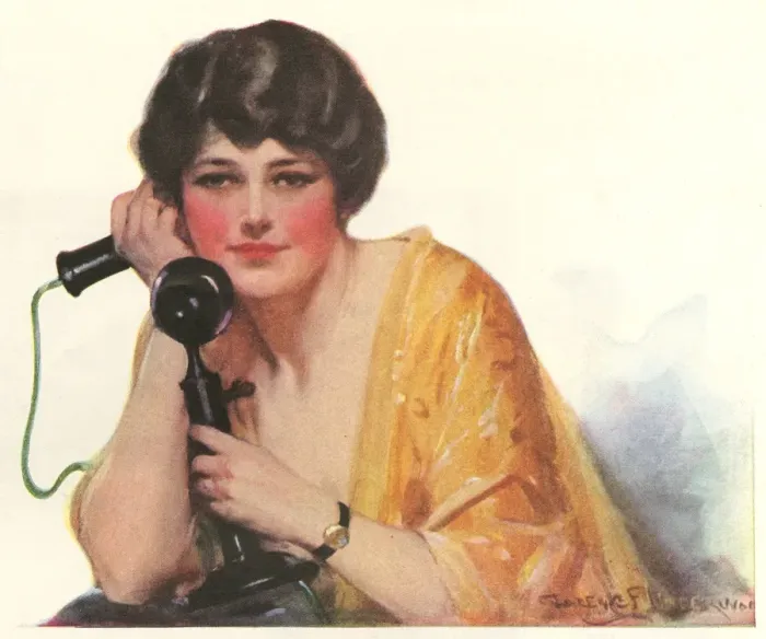 Framed Print : Lady on the Phone Framed Print : Lady on the Phone