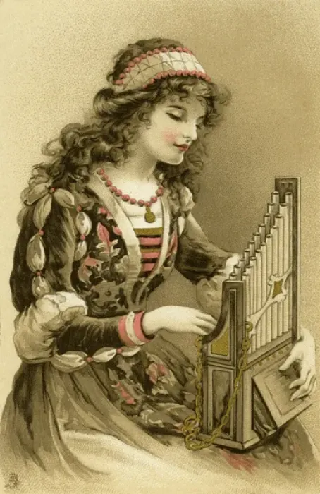 Framed Print : Lady with a pipe organ Framed Print : Lady with a pipe organ