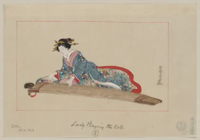 Framed Print : Lady playing the koto Framed Print : Lady playing the koto