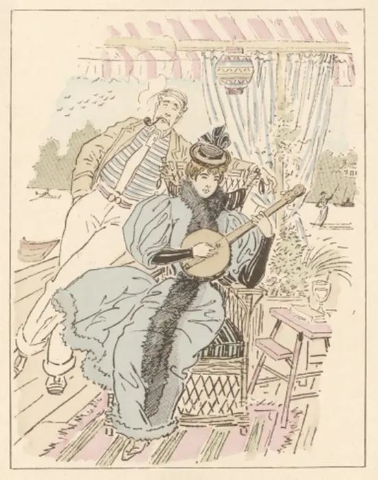 Framed Print : Lady Plays the Banjo Framed Print : Lady Plays the Banjo