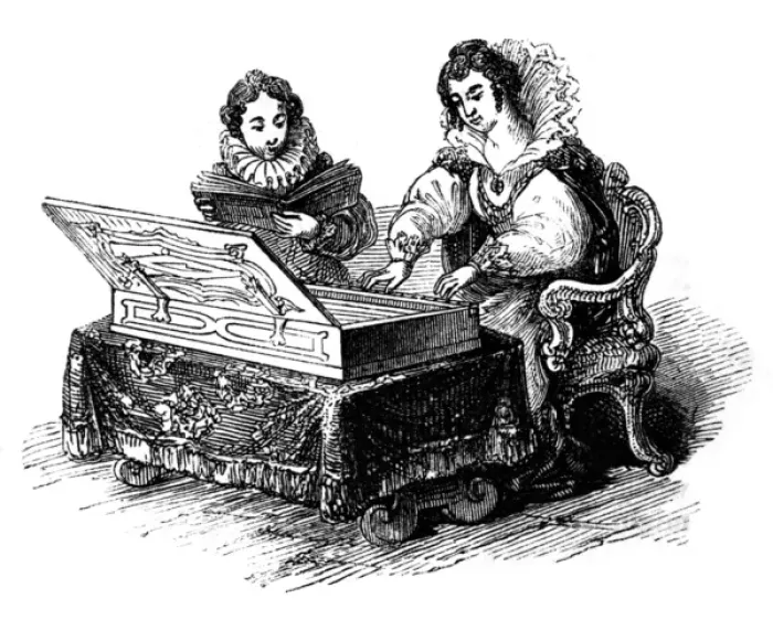 Framed Print : Lady Plays the Virginal Framed Print : Lady Plays the Virginal