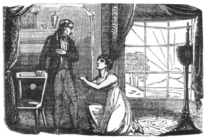 Framed Print : Lady pleading with gentleman, c. 1800 Framed Print : Lady pleading with gentleman, c. 1800