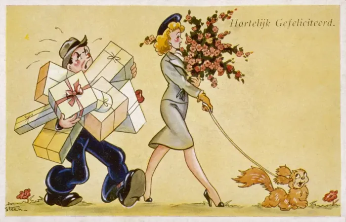 Framed Print : Lady Shops, Man Carries Framed Print : Lady Shops, Man Carries