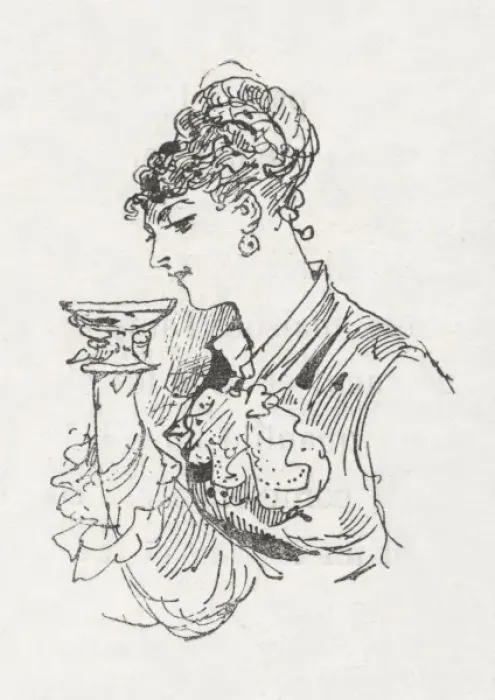 Framed Print : Lady Sips Champagne 1878 Framed Print : Lady Sips Champagne 1878