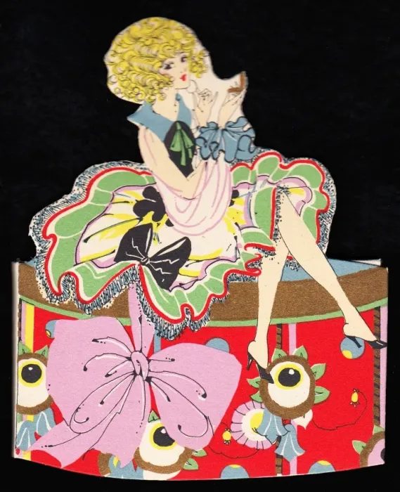 Framed Print : Lady sitting on a hat box Framed Print : Lady sitting on a hat box