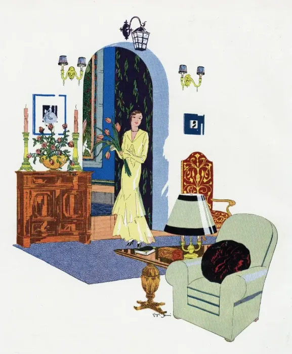 Framed Print : Lady in Sitting Room Framed Print : Lady in Sitting Room