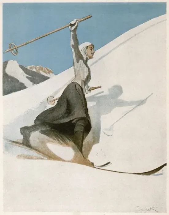 Framed Print : Lady Skier W / Arm Aloft Framed Print : Lady Skier W / Arm Aloft