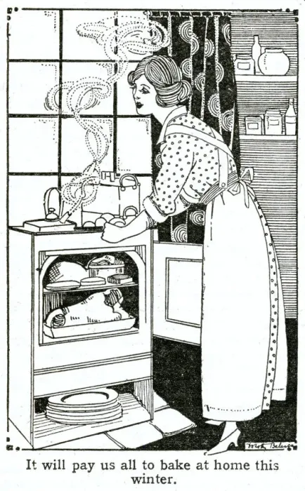Framed Print : Lady at the stove 1919