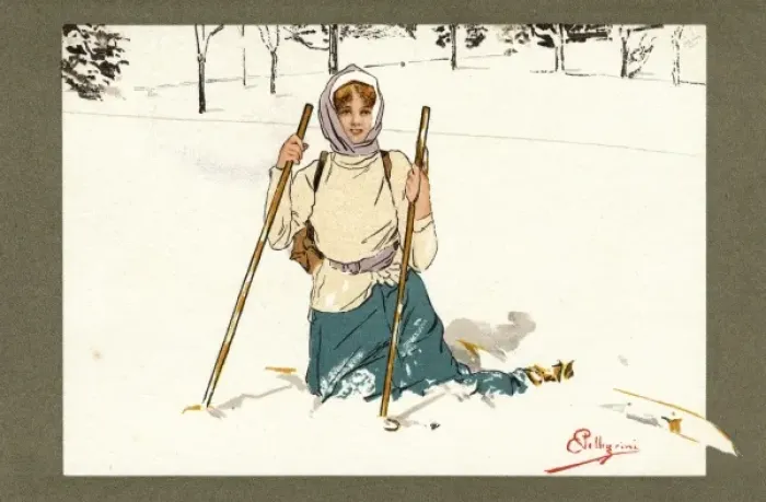 Framed Print : Lady Swiss Skier Framed Print : Lady Swiss Skier