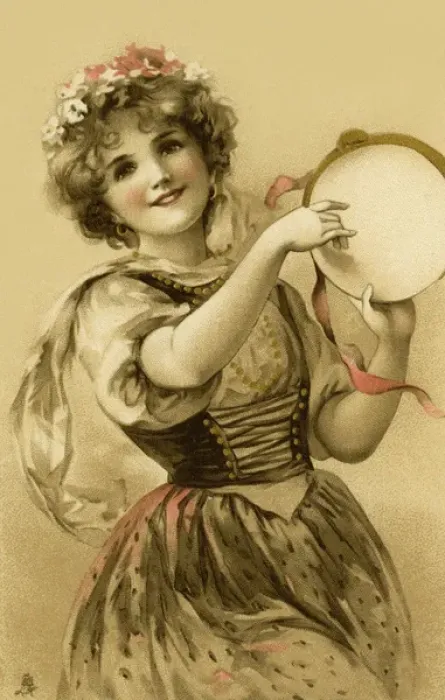 Framed Print : Lady with a tambourine Framed Print : Lady with a tambourine
