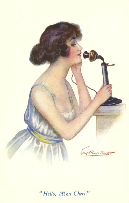 Framed Print : Lady on the telephone Framed Print : Lady on the telephone