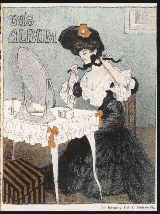 Framed Print : LADY TYING ON HAT 1904 Framed Print : LADY TYING ON HAT 1904