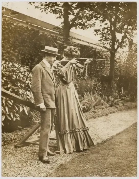 Framed Print : Lady Using Air Rifle Framed Print : Lady Using Air Rifle