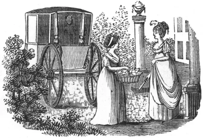 Framed Print : Lady visiting in a carriage, c. 1800 Framed Print : Lady visiting in a carriage, c. 1800