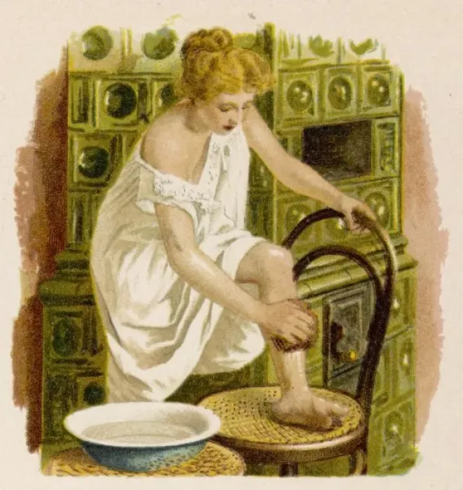 Framed Print : Lady Washes Legs 1905 Framed Print : Lady Washes Legs 1905