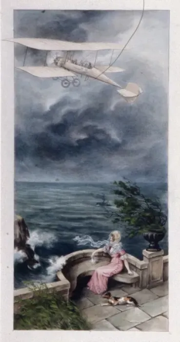 Framed Print : Lady watches aeroplane Framed Print : Lady watches aeroplane