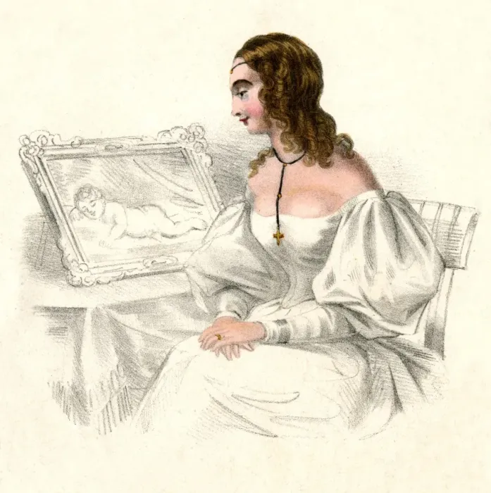 Framed Print : Lady Wishing for Child Framed Print : Lady Wishing for Child