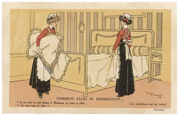 Ladys Maids Make Bed