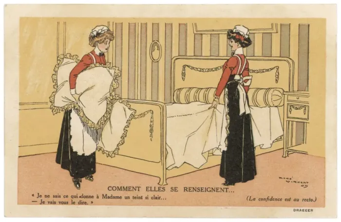 Framed Print : Ladys Maids Make Bed Framed Print : Ladys Maids Make Bed
