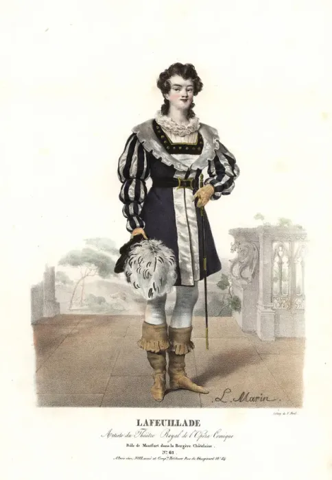 Framed Print : Lafeuillade as Montfort in La Bergere Chatelaine, 1820 Framed Print : Lafeuillade as Montfort in La Bergere Chatelaine, 1820