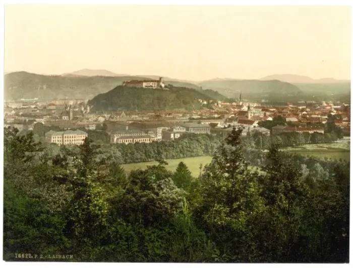 Framed Print : Laibach, general view from the Tivoli Castle, Carniola, Aust Framed Print : Laibach, general view from the Tivoli Castle, Carniola, Aust