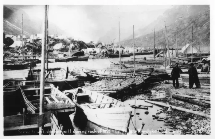 Framed Print : Lake Bennett during Klondike Gold Rush, Canada Framed Print : Lake Bennett during Klondike Gold Rush, Canada