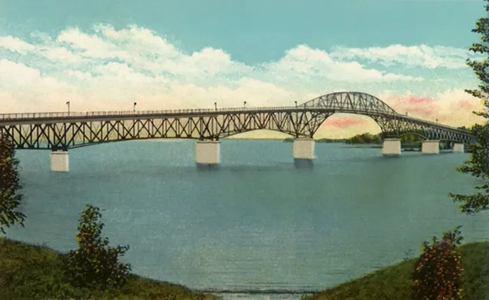 Framed Print : Lake Champlain Bridge Date: 1932 Framed Print : Lake Champlain Bridge Date: 1932