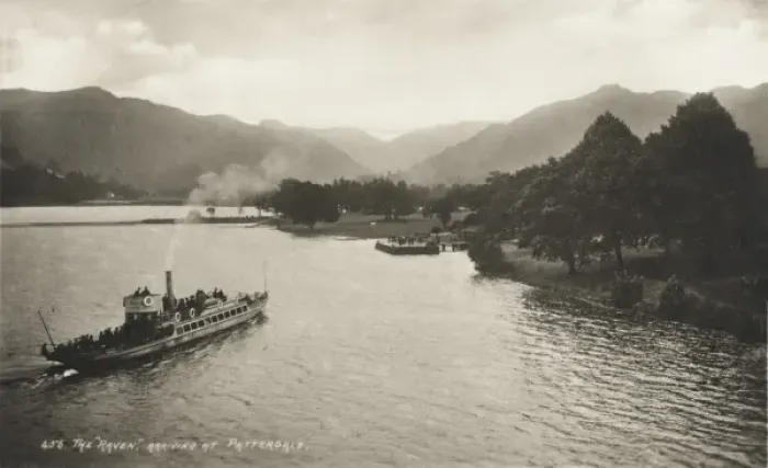 Framed Print : Lake District - Cumbria - Ferry arriving at Patterdale Framed Print : Lake District - Cumbria - Ferry arriving at Patterdale