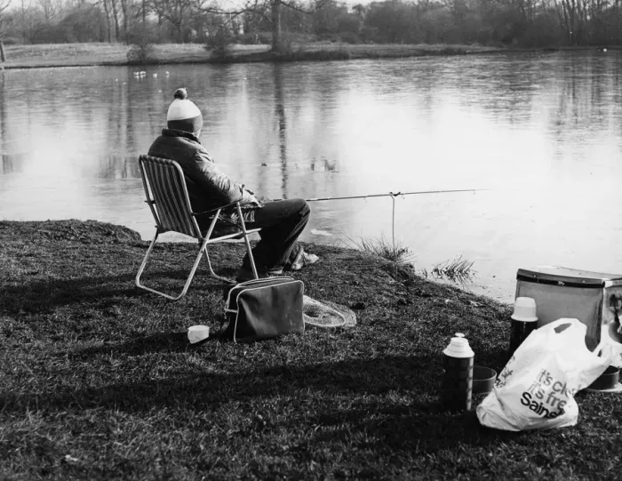 Framed Print : LAKE FISHING / 1970S Framed Print : LAKE FISHING / 1970S