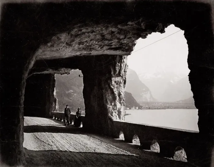 Framed Print : Lake Lucerne. Old Axenstrasse Switzerland Framed Print : Lake Lucerne. Old Axenstrasse Switzerland