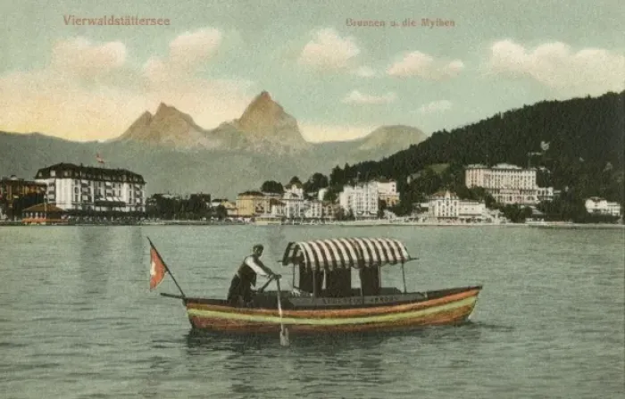 Framed Print : Lake Lucerne - Rowing Boat Framed Print : Lake Lucerne - Rowing Boat