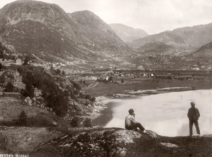 Framed Print : Lake and mountains Roldal, Norway, c. 1890 s Framed Print : Lake and mountains Roldal, Norway, c. 1890 s