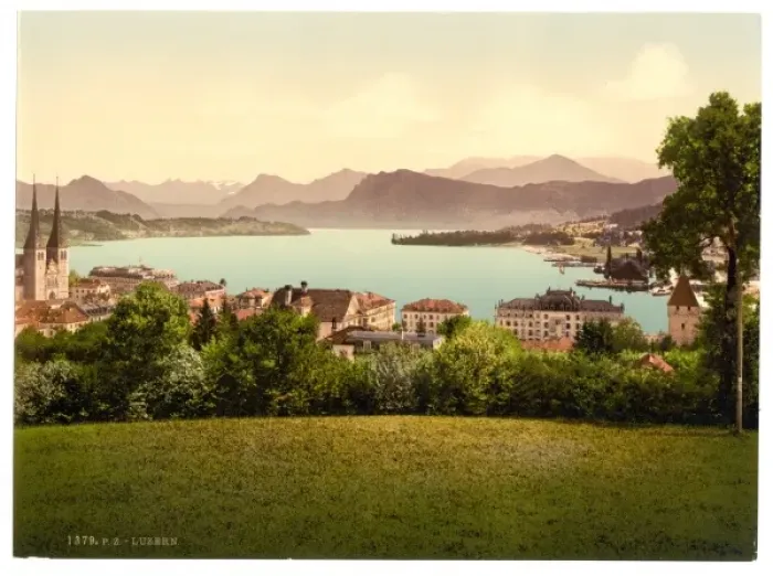 Framed Print : The lake and panorama of the Alps, Lucerne, Switzerland Framed Print : The lake and panorama of the Alps, Lucerne, Switzerland