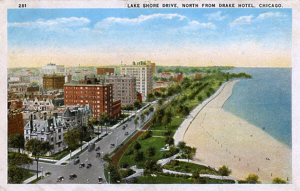 Lake Shore Drive, Looking North from Drake Hotel, Chicago