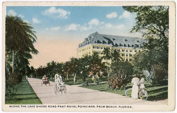 Framed Print : Lake Shore Road and Royal Poinciana Hotel, Palm Beach, Florida, USA Date: circa 1908 Framed Print : Lake Shore Road and Royal Poinciana Hotel, Palm Beach, Florida, USA Date: circa 1908